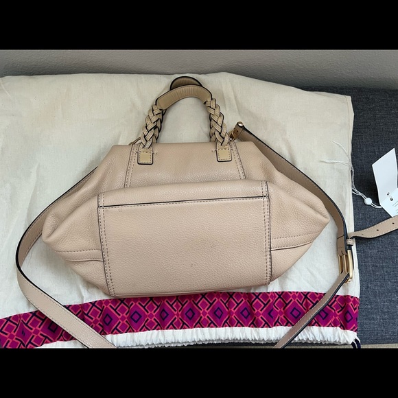 Tory Burch Half Moon Satchel Small in Beigh - Picture 6 of 11